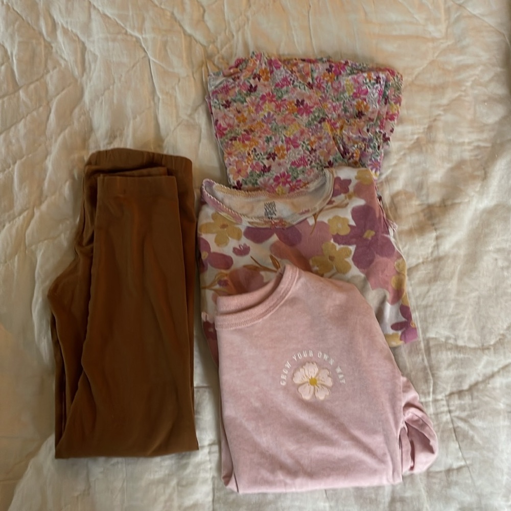 5T girls tops (3) and leggings (1) -6T